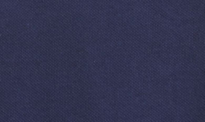 Shop Ami Alexandre Mattiussi Tipped Stripe Logo Embroidered Cotton Polo In Nautic Blue/ 491