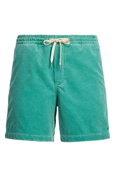 Shop Polo Ralph Lauren Corduroy Drawstring Shorts In Seafoam Green