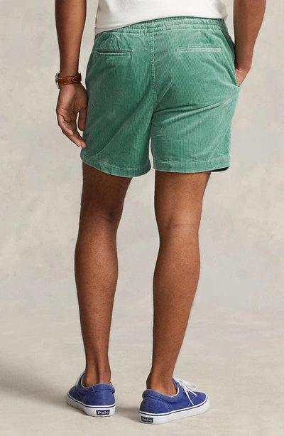Shop Polo Ralph Lauren Corduroy Drawstring Shorts In Seafoam Green