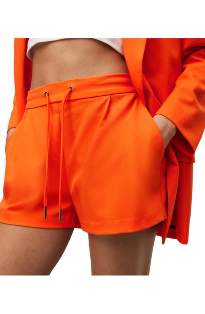 Shop Allsaints Aleida Drawstring Shorts In Vivid Orange