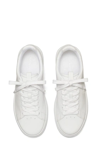 Shop Tory Burch Double T Howell Court Sneaker In White / White