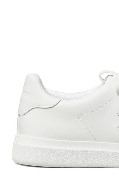 Shop Tory Burch Double T Howell Court Sneaker In White / White