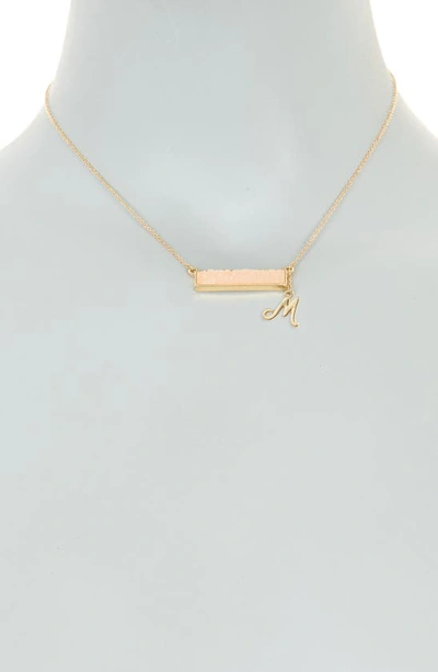 Shop Stephan & Co. Stephan And Co Drusy Bar & Initial Pendant Necklace In Gold
