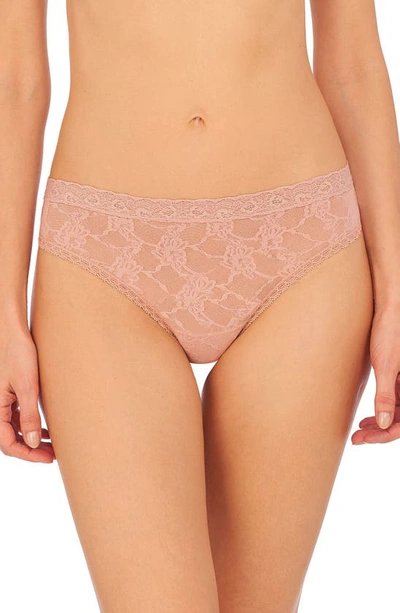 Shop Natori Bliss Allure Lace Thong In Rose Beige