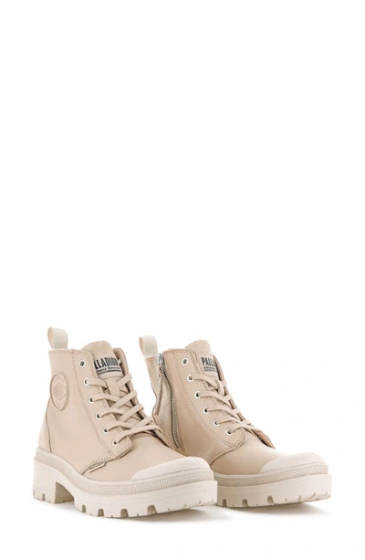 Shop Palladium Pallabase Leather Bootie In Tan Dust