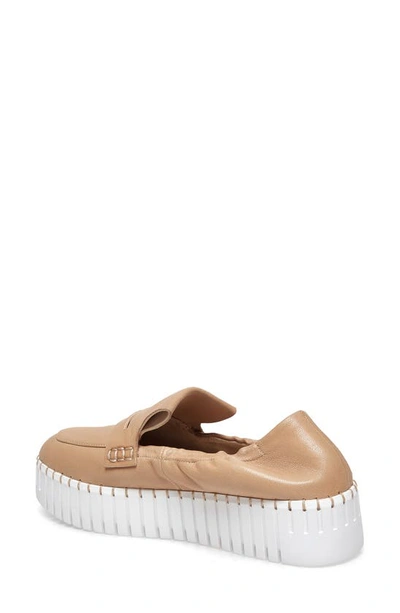 Silent D Bravo Platform Penny Loafer Sneaker In Tan Leather