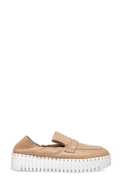 Silent D Bravo Platform Penny Loafer Sneaker In Tan Leather