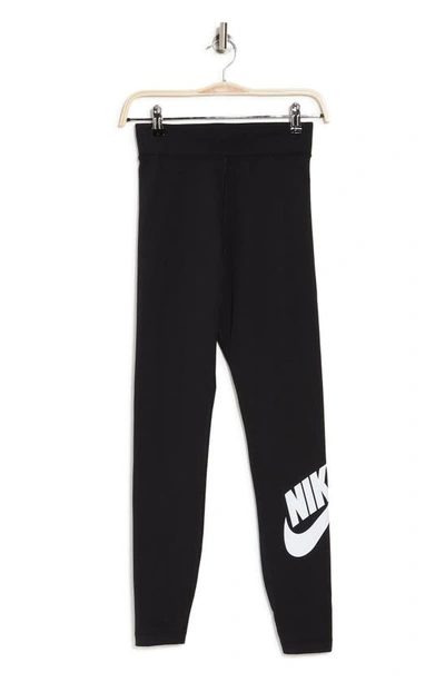 Shop Nike Sportswear Essential High Rise Leggings In Black/white