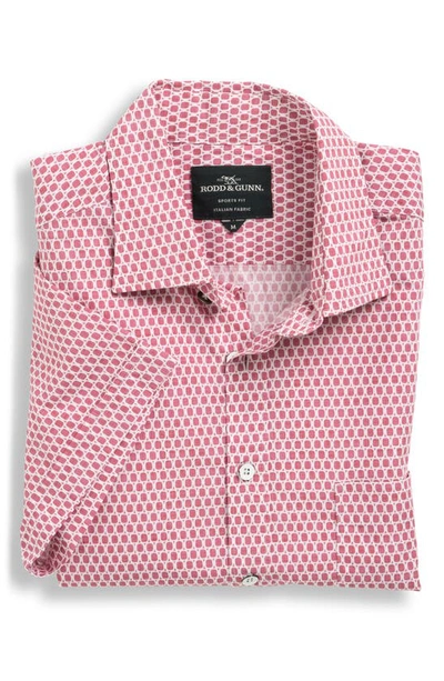 Shop Rodd & Gunn Rosebank Neat Short Sleeve Button-up Shirt In Rosewater