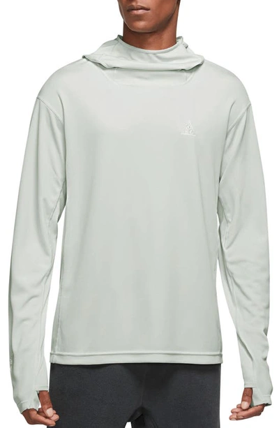 Shop Nike Dri-fit Adv Uv Trail Running Hoodie In Light Silver/ Summit White