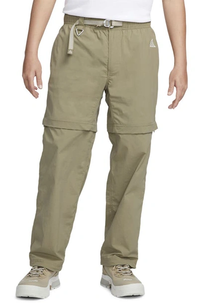 Shop Nike Acg Zip-off Trail Pants In Neutral Olive/ Summit White