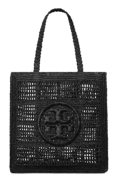 Shop Tory Burch Ella Hand-crocheted Tote In Black