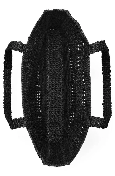Tory Burch Ella Raffia Tote In Black