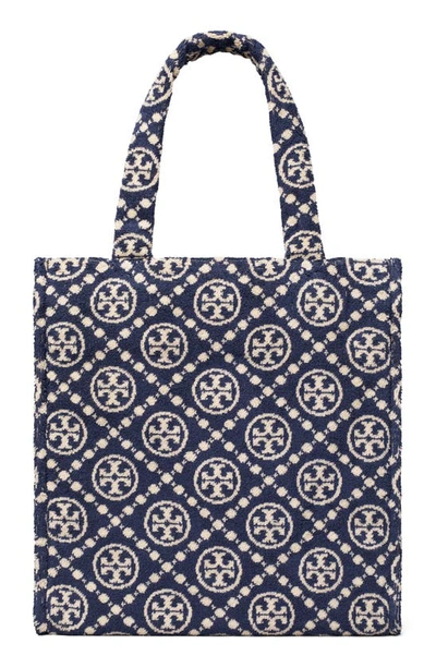 Shop Tory Burch T Monogram Terry Cloth Tote In Tory Navy