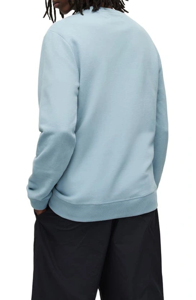 Shop Allsaints Raven Slim Fit Crewneck Sweatshirt In Still Blue