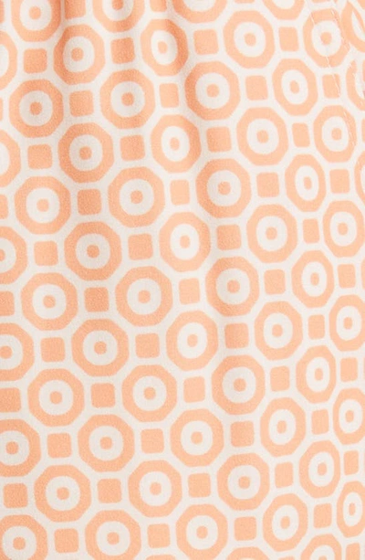 Shop Stone Rose Retro Print Swim Trunks In Orange
