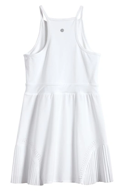 Shop Zella Girl Kids' Pleated Trapeze Dress In White