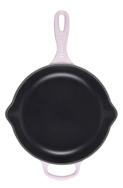 Shop Le Creuset Signature Handle 10 1/4 Inch Enamel Cast Iron Skillet In Shallot