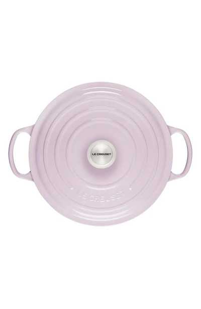 Shop Le Creuset Signature 5 1/2 Quart Round Enamel Cast Iron French/dutch Oven In Shallot