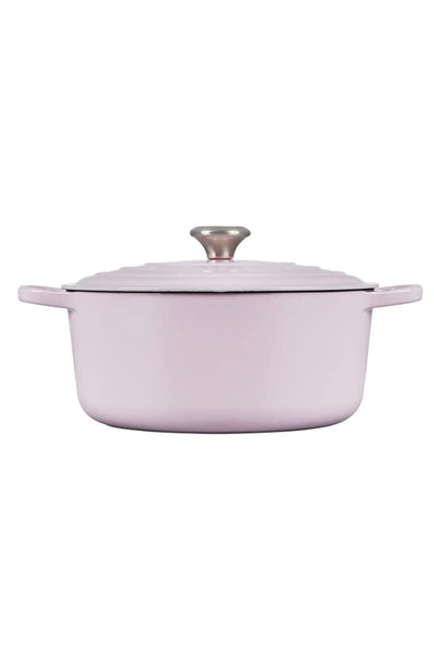 Shop Le Creuset Signature 5 1/2 Quart Round Enamel Cast Iron French/dutch Oven In Shallot