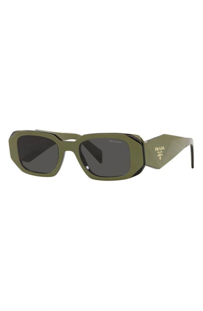 Shop Prada Runway 49mm Rectangular Sunglasses In Green