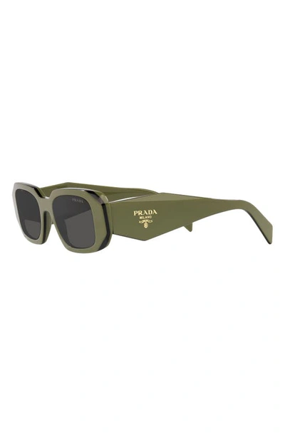 Shop Prada Runway 49mm Rectangular Sunglasses In Green