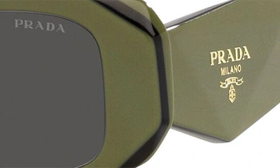 Shop Prada Runway 49mm Rectangular Sunglasses In Green