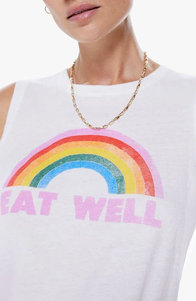 Shop Mother The Strong & Silent Type Cotton Graphic Tank In Eat - Eat Well