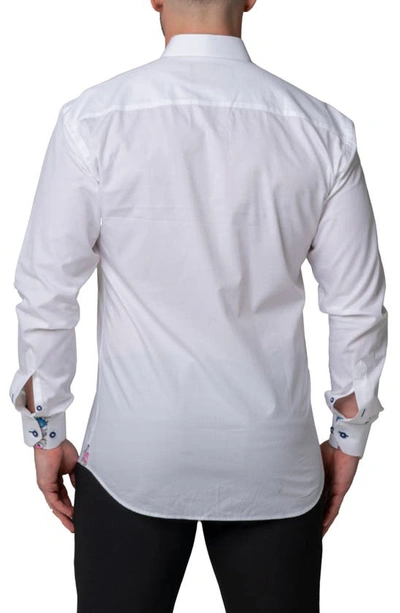 Shop Maceoo Fibonacci Luxe Contemporary Fit Button-up Shirt In White