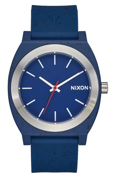 Shop Nixon Time Teller Opp Silicone Strap Watch, 39.5mm In Ocean Speckle