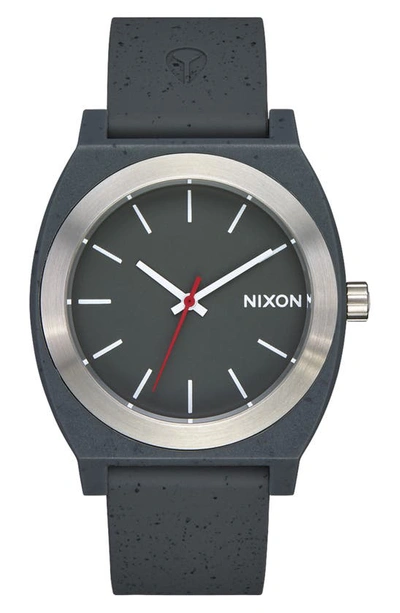 Nixon Time Teller Opp Silicone Strap Watch, 39.5mm In Asphalt Speckle