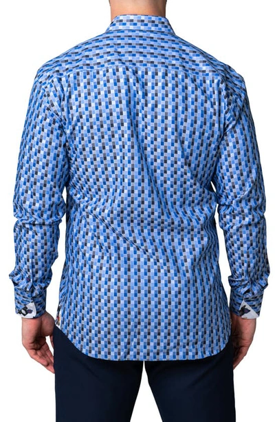 Maceoo Einstein Burn Blue Button-up Shirt In Blue