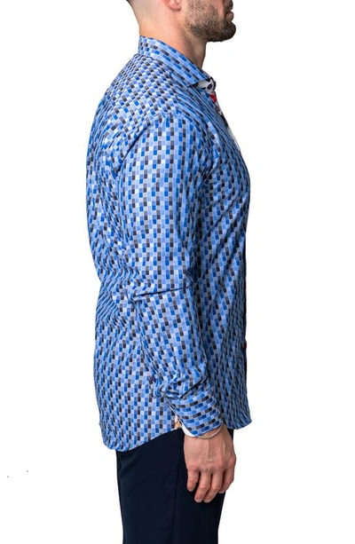 Maceoo Einstein Burn Blue Button-up Shirt In Blue