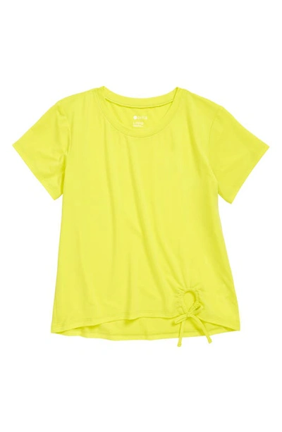 Shop Zella Girl Kids' Tied Up T-shirt In Lemon Lime