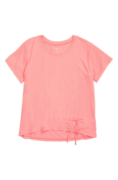 Shop Zella Girl Kids' Tied Up T-shirt In Pink Blast