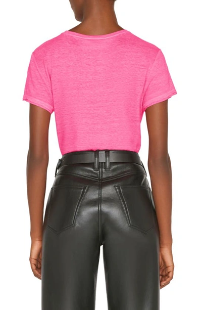 Frame Easy True Organic Linen Tee In Flamingo