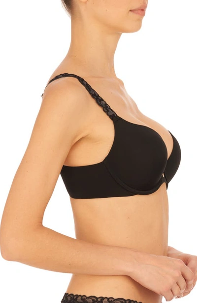 Shop Natori Pure Luxe Underwire Push-up Bra In Black