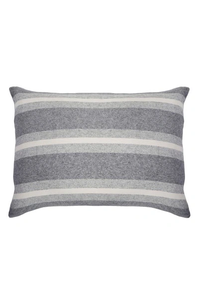 Pom Pom At Home Alpine Stripe Cotton Accent Pillow In Grey/ivory