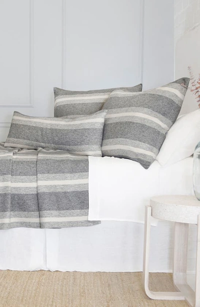 Pom Pom At Home Alpine Stripe Cotton Accent Pillow In Grey/ivory