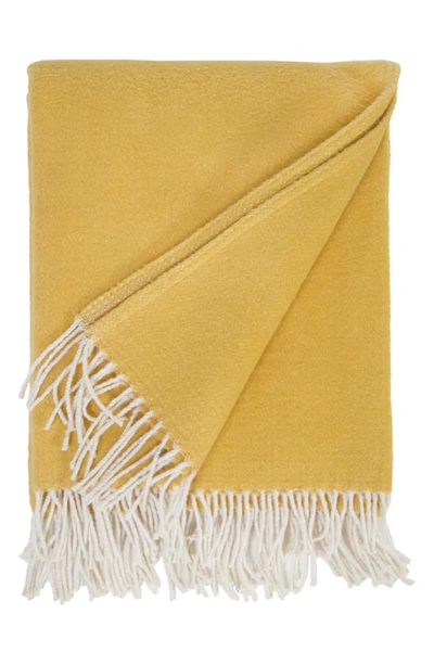 Shop Pom Pom At Home Billie Fringe Cotton Throw Blanket In Mustard