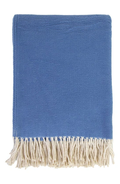 Shop Pom Pom At Home Billie Fringe Cotton Throw Blanket In French Blue