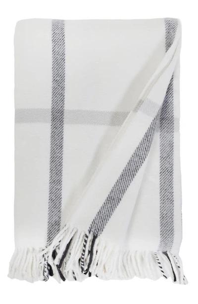 Pom Pom At Home Copenhagen Plaid Cotton Throw Blanket In White/grey