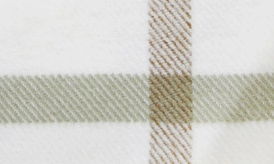 Pom Pom At Home Copenhagen Plaid Combed Cotton Throw In White/olive