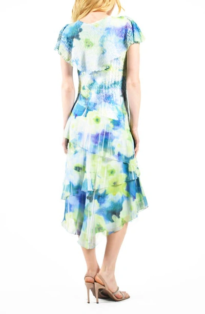 Shop Komarov Flutter Sleeve Dress In Vivid Lime