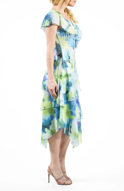 Shop Komarov Flutter Sleeve Dress In Vivid Lime