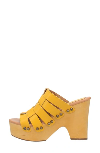 Shop Dingo Dagwood Platform Slide Sandal In Yellow