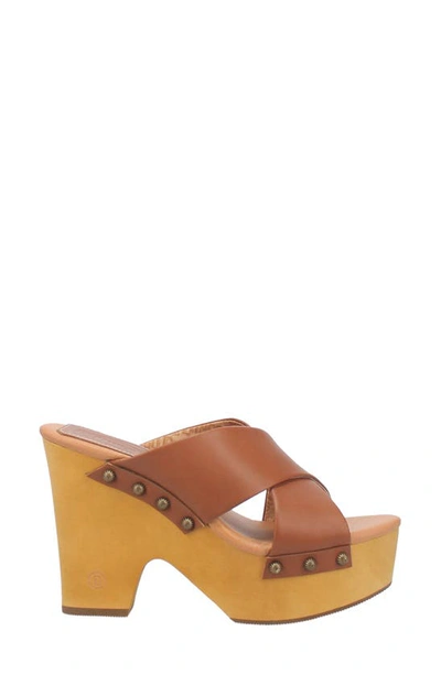 Dingo Driftwood Platform Wedge Sandal In Tan