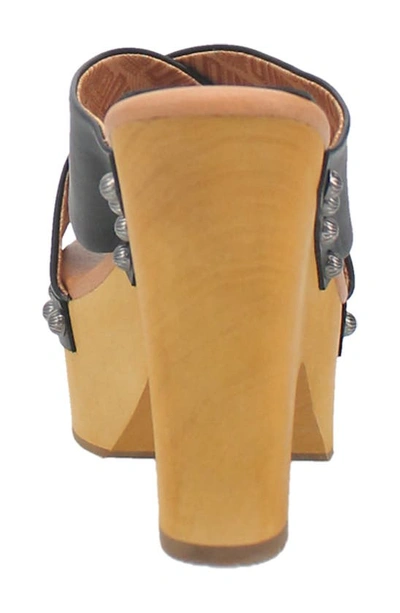 Dingo Driftwood Platform Wedge Sandal In Black