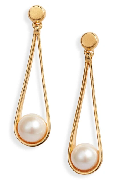 Shop Dean Davidson Mini Ipanema Freshwater Pearl Drop Earrings In Pearl/ Gold
