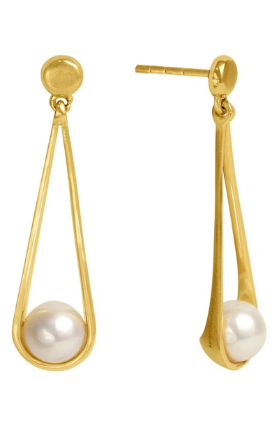 Shop Dean Davidson Mini Ipanema Freshwater Pearl Drop Earrings In Pearl/ Gold